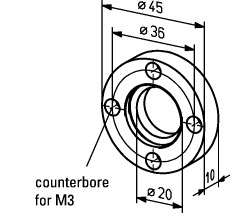 C-Mount Adapter für HeNe-Laser mit Außendurchmesser 45 mm 